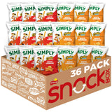 Simply Snacks Organic Snack Pack – Guilt-Free Chips for Wellness Routines and Self-Care, 36 Single-Serve