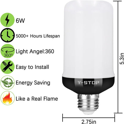 Y-STOP Outdoor Flame Effect Bulb – Weather-Friendly Flicker Light for Patio, Garden Pathway, and Porch Lanterns, 2 Pack