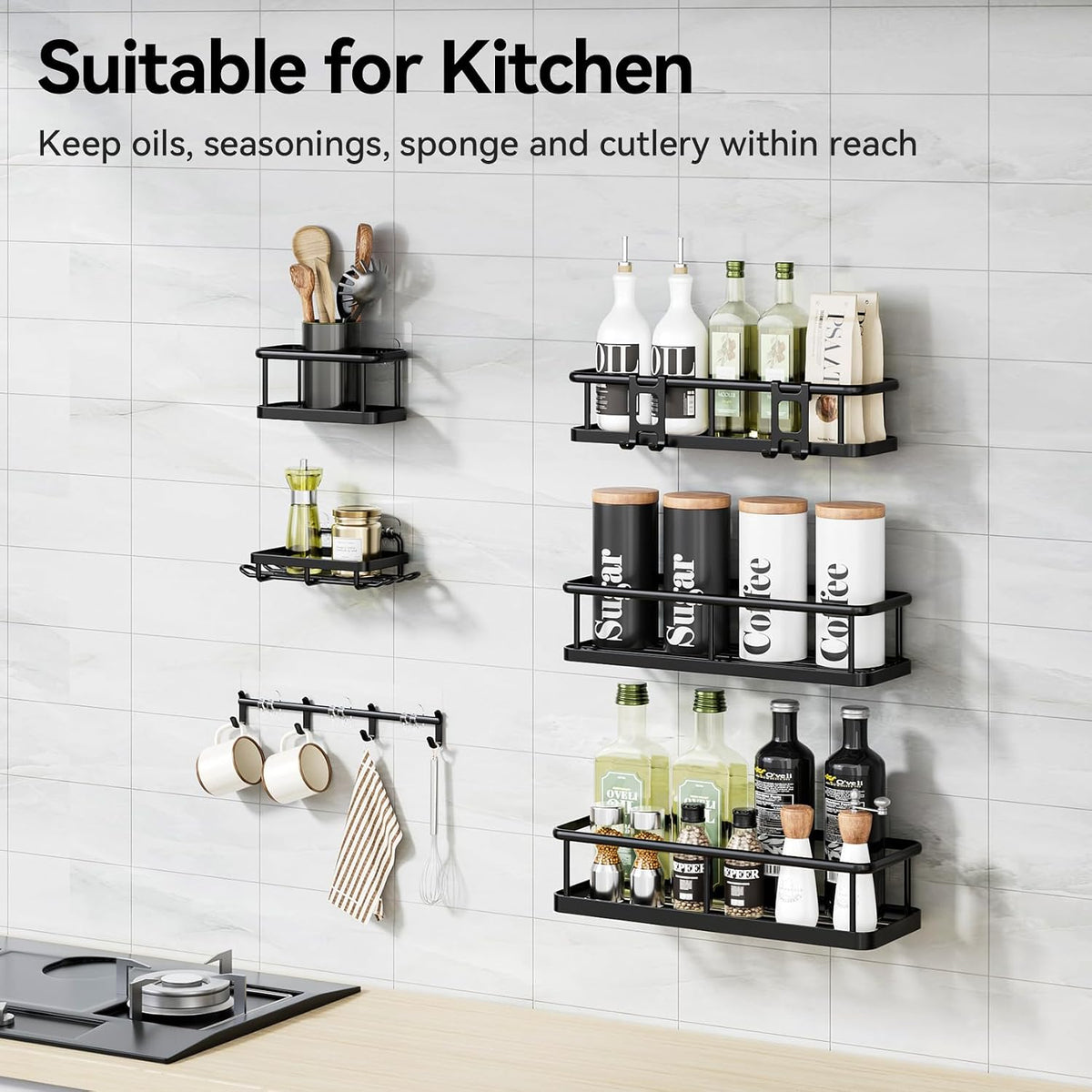 YASONIC No-Drill Bathroom Storage – Keep Bottles Sorted for Faster Focused Get-Ready Flow