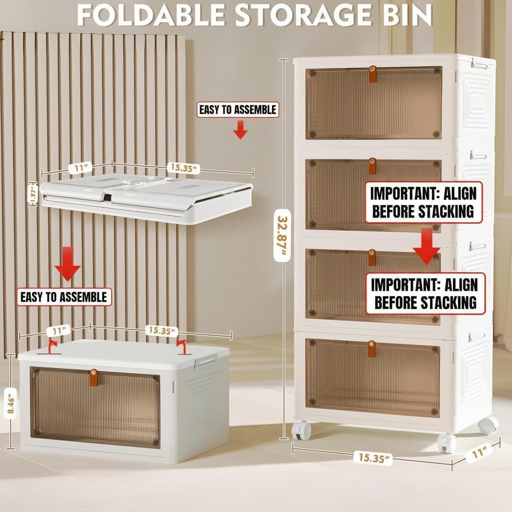 YFXCVSL 4 Tier Stackable Organizer for Kids Room Toy and Book Storage