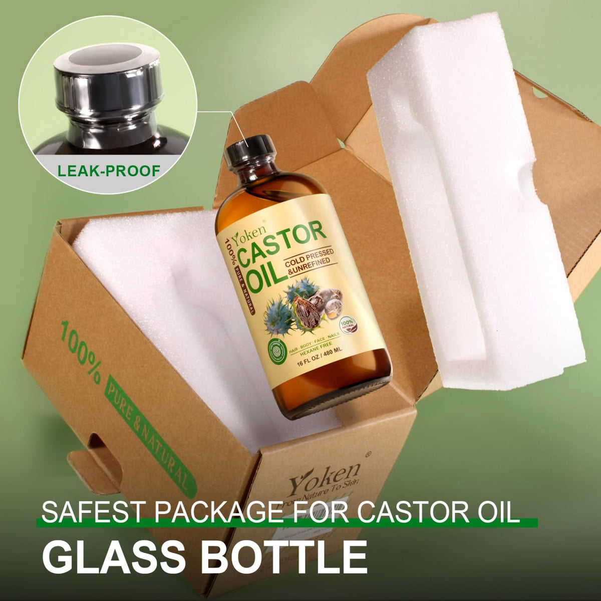 Yoken Cold Pressed Castor Oil – Valentine's Day and Housewarming Gift for Women Who Love Natural Skincare