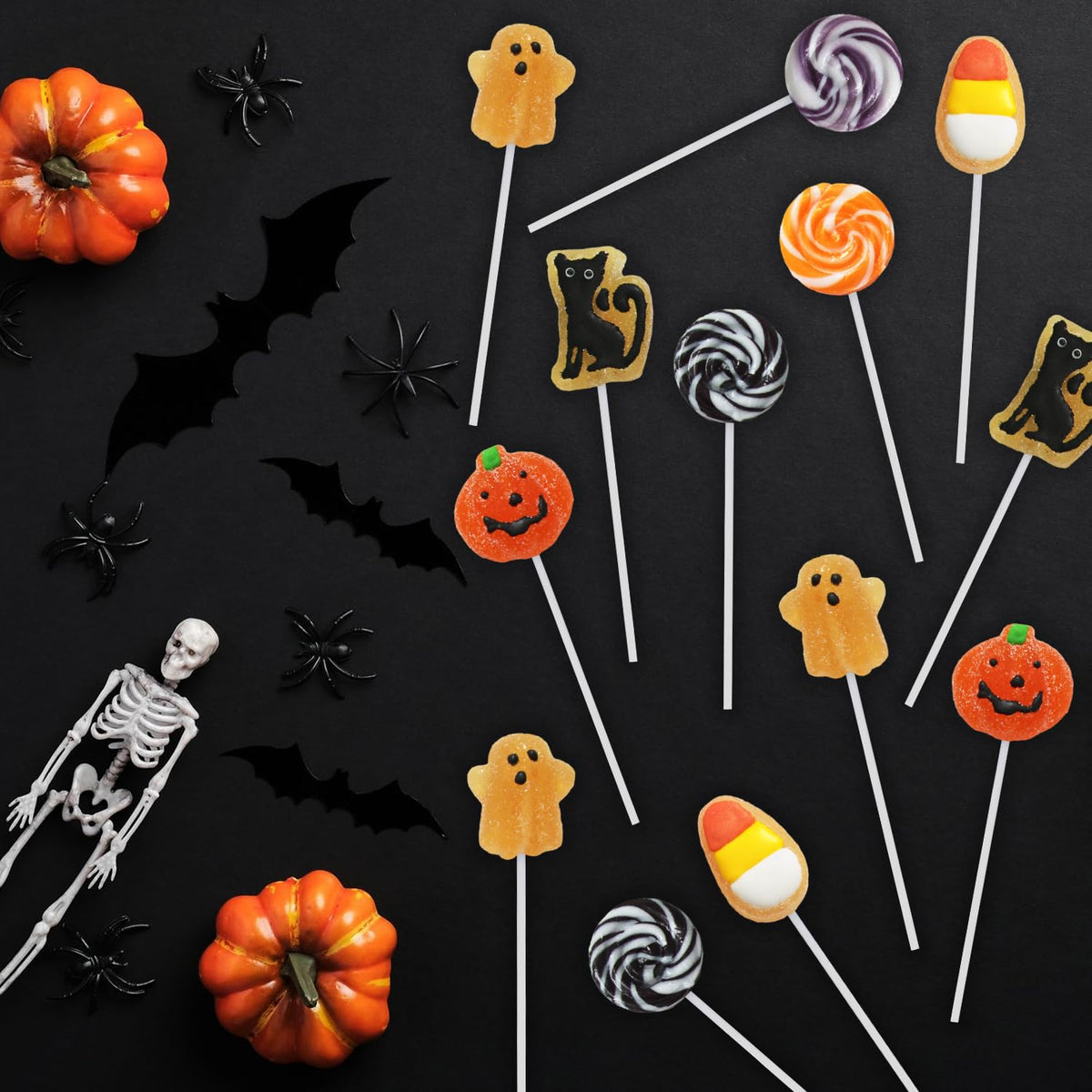 Yumzo Halloween Lollipops Safe Share Pack – 24 Individually Wrapped Suckers for Parent Approved Trick or Treat and Party Handouts