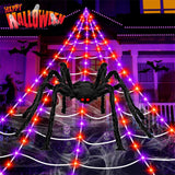 [Brand] 16.4Ft Halloween Spider Web Light – Durable Open-Air Outdoor Decor for Backyard Entertaining, Fence Line, and Haunted House Entrances with 8 Modes