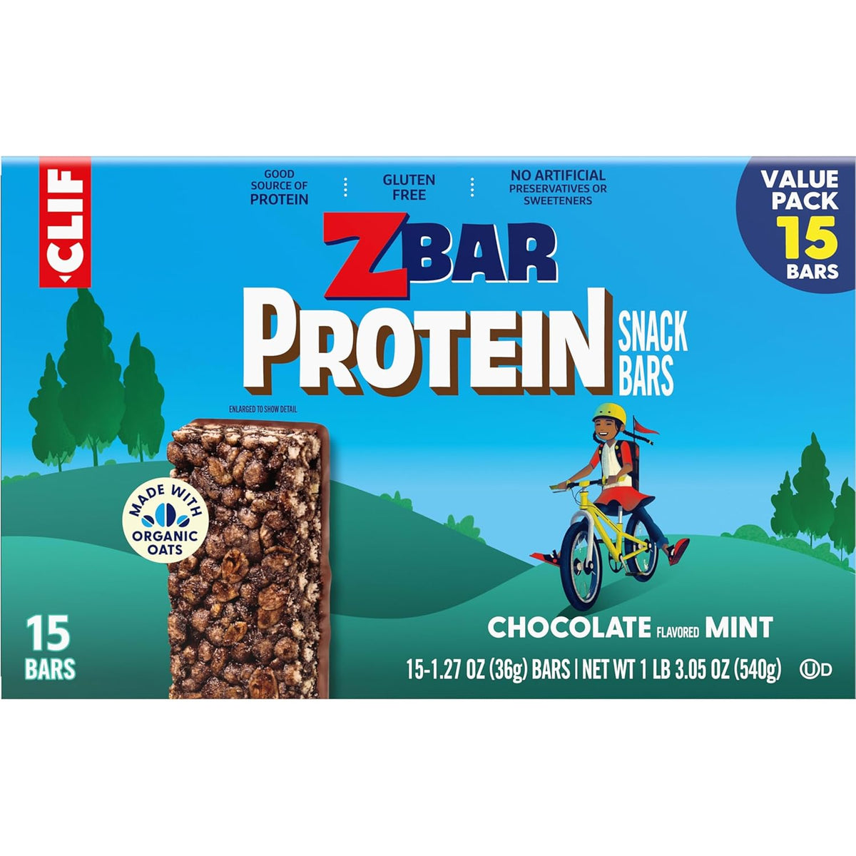 Zbar Protein – Better-For-You Snack for Whole Family Nutrition, Non-GMO Bars (15 Pack)