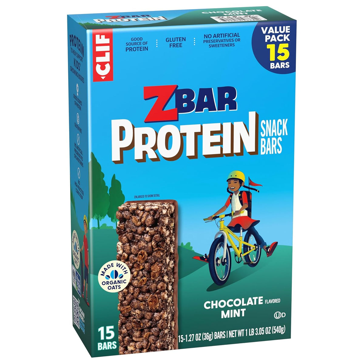 Zbar Protein – Better-For-You Snack for Whole Family Nutrition, Non-GMO Bars (15 Pack)