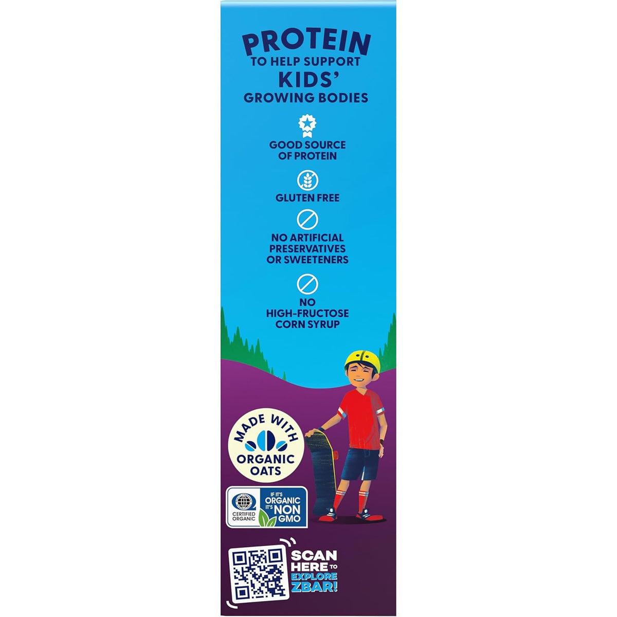 Zbar Protein Chocolate Chip - Lunchbox-Safe Kids Snack Bars Made with Organic Oats, No HFCS or Artificial Sweeteners (15 Pack)