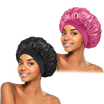 ZHENSILK Silk Sleep Bonnet Black and Gold – Smooth Hair Wrap for Curly Natural Hair, Lightweight Cap for Relaxing Evening Wellness Routine