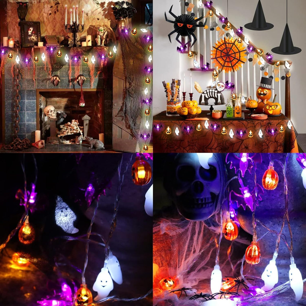 Zimati Halloween Lights 16ft IP65 Waterproof for Patio Porch and Outdoor Halloween Party Setup
