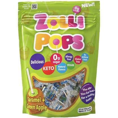 Zollipops Caramel Apple Lollipops for Toddlers – Sugar-Free Potty Training Reward and Lunchbox Snack