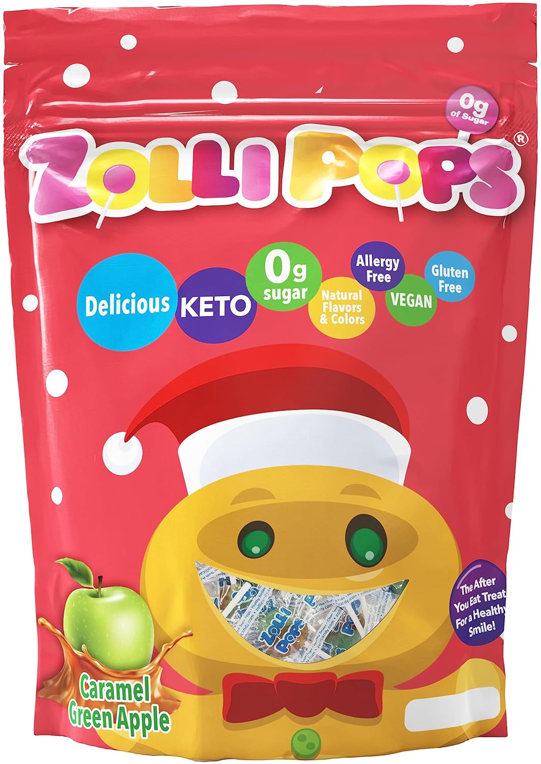 Zollipops Caramel Apple Lollipops for Toddlers – Sugar-Free Potty Training Reward and Lunchbox Snack