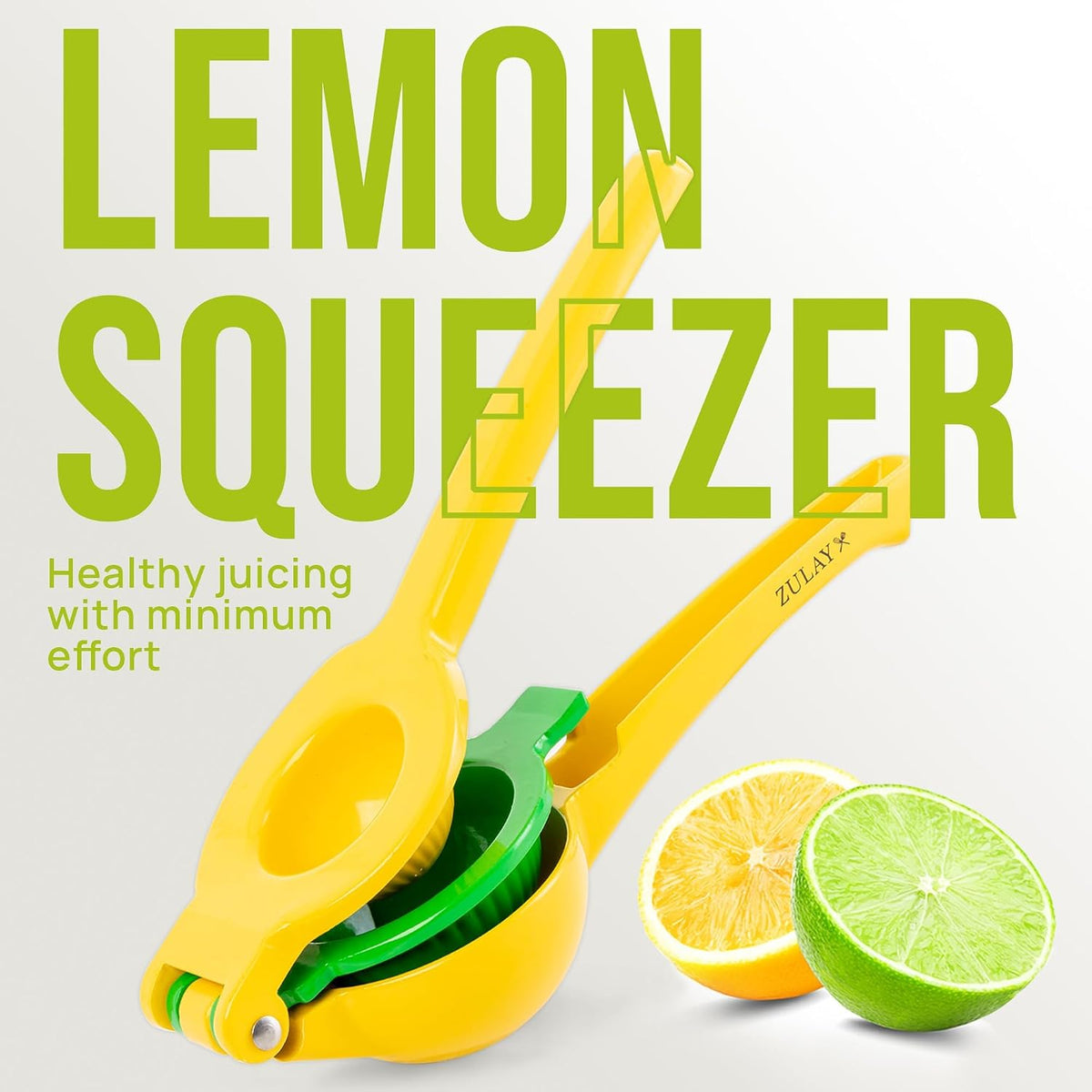 Zulay Kitchen Handheld Lemon Press – Neutral-Toned Juicer for Intentional Home Cooks, No-Bulk Manual Squeezer