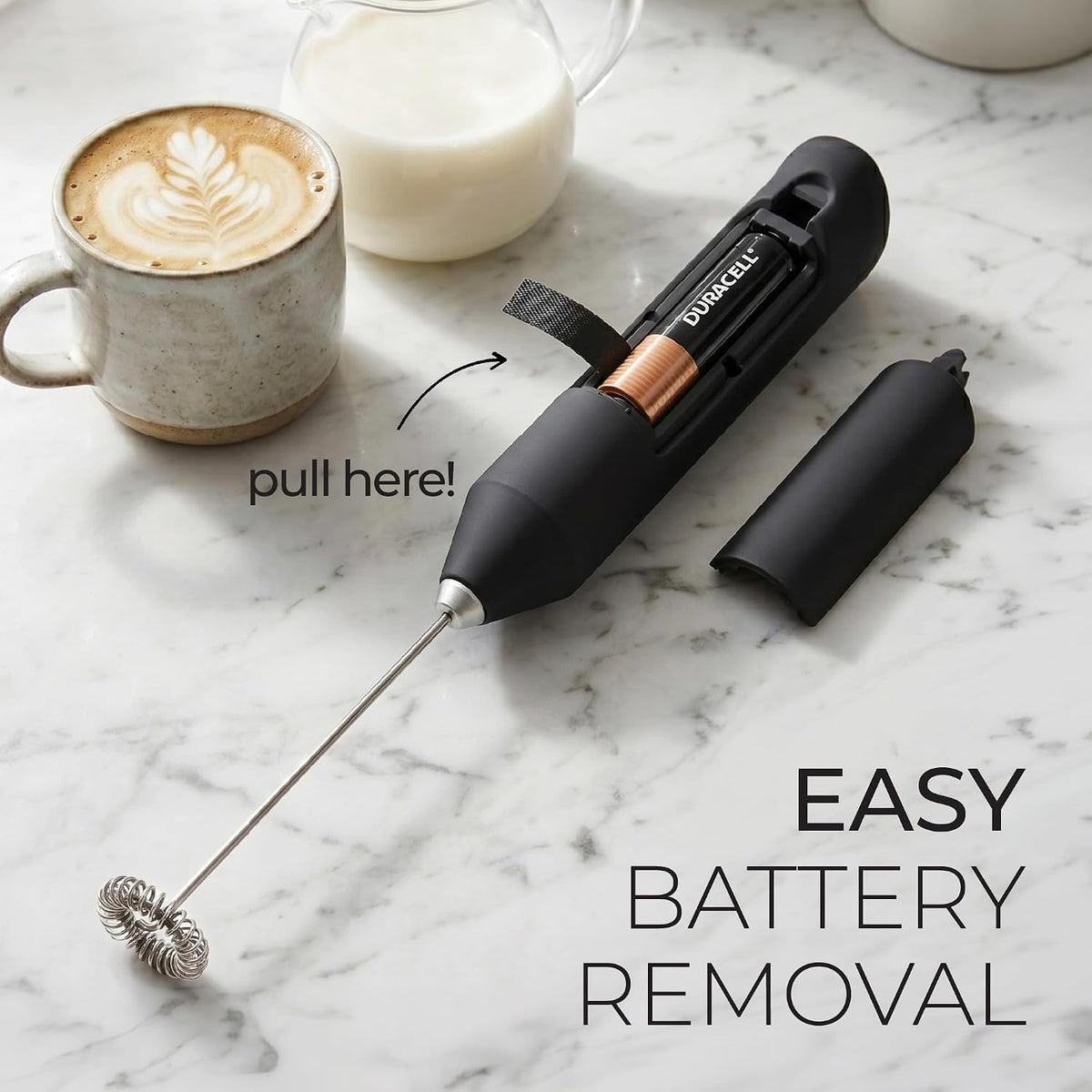 Zulay Kitchen Milk Frother Handheld - Mindful Morning Ritual Tool, Mini Whisk for Matcha Lattes and Calming Elixirs